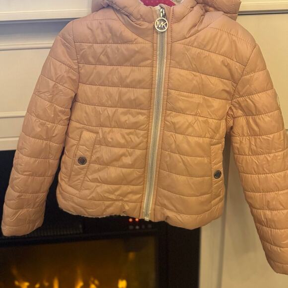 Michael Kors fleece Sherpa lined puffer coats jacket for girls 4T FREE SHIPPING - Picture 2 of 12